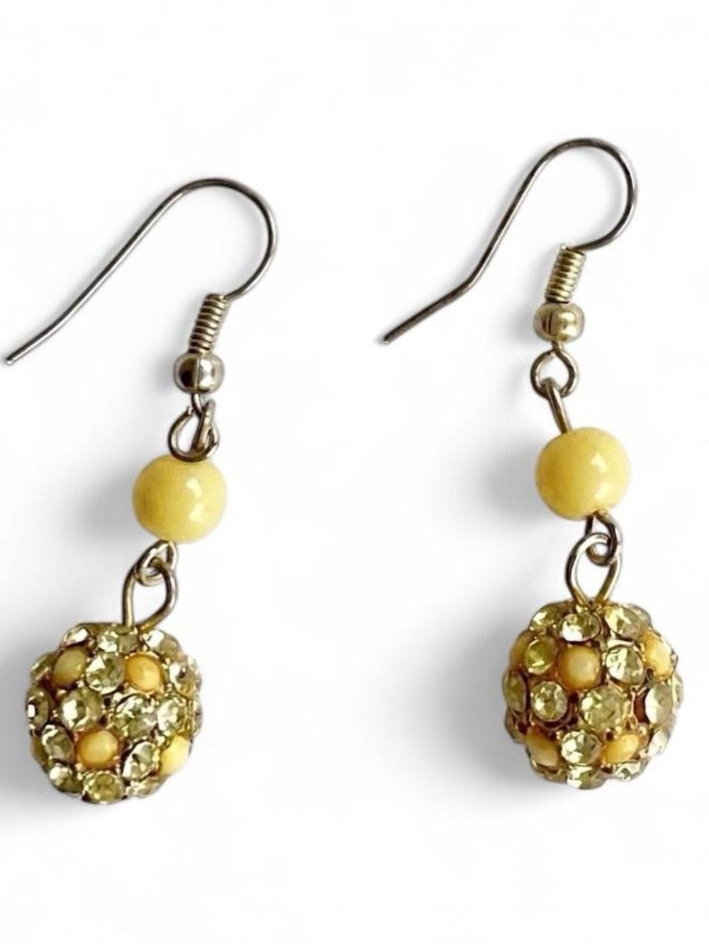 WA Studios Yellow Crystal Beaded Earrings